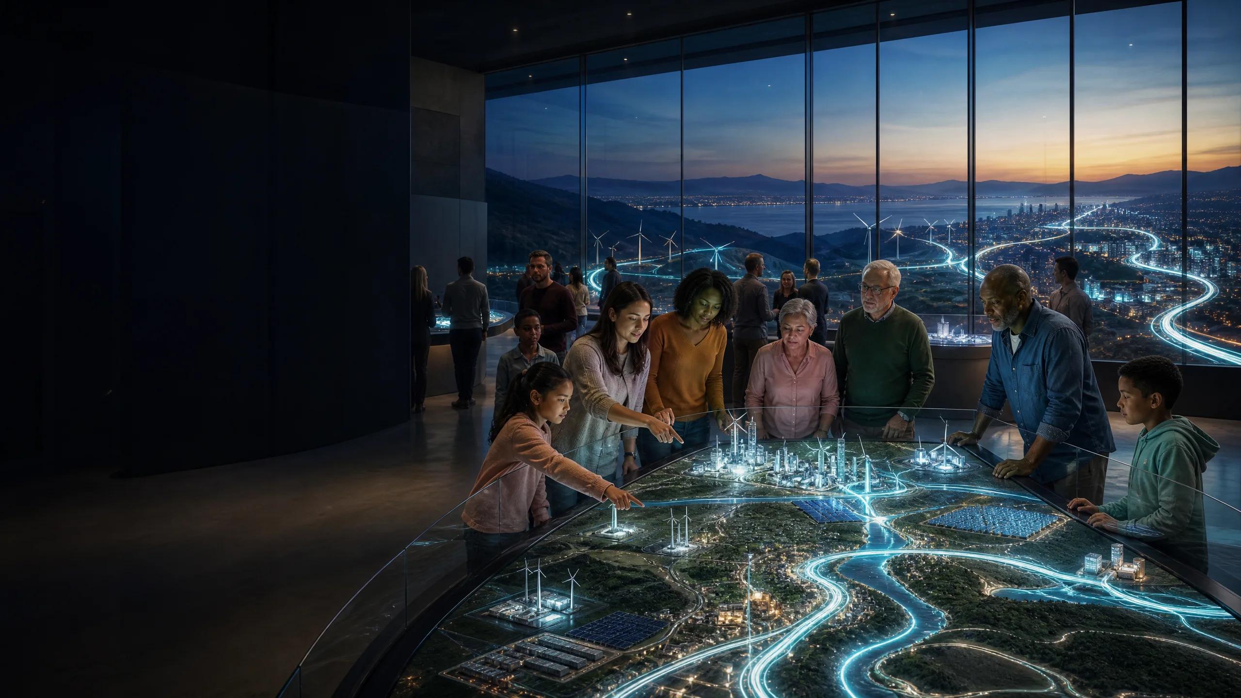 A multigenerational public group exploring an immersive model of the energy system