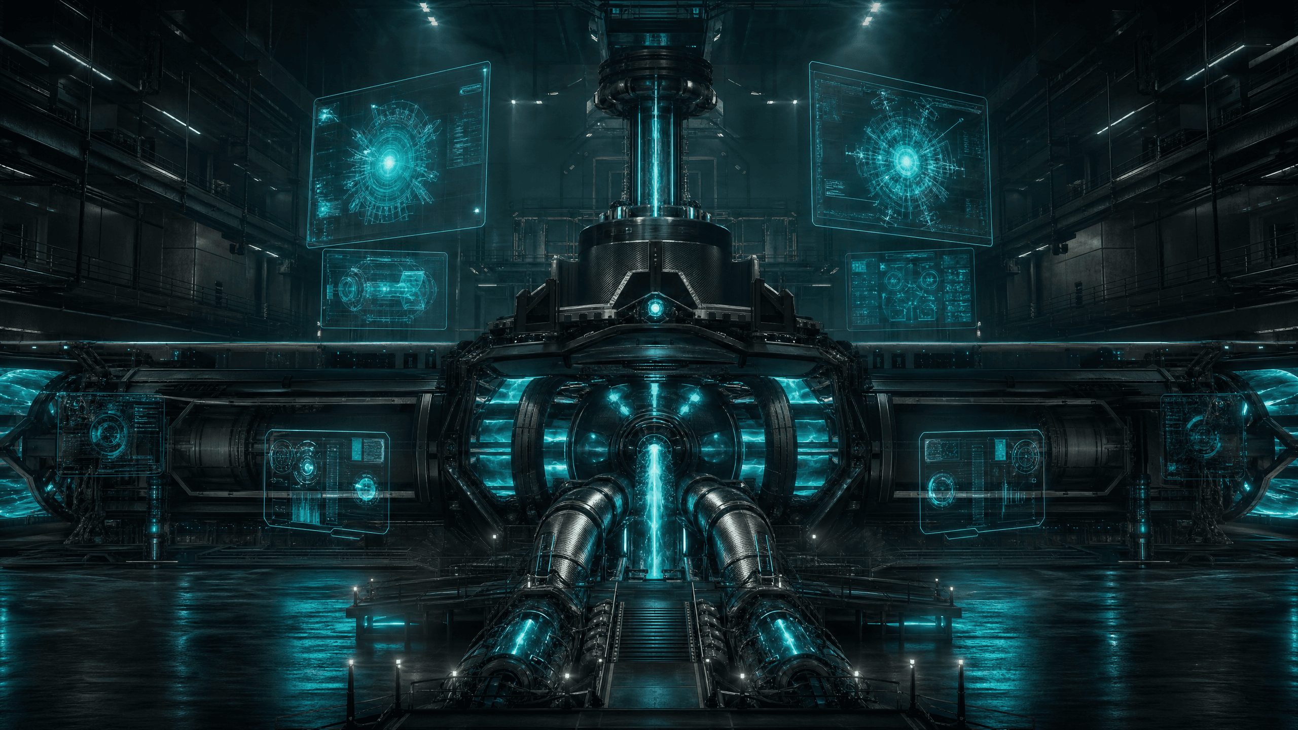Advanced energy-system chamber representing the FTG Energy Blockchain infrastructure